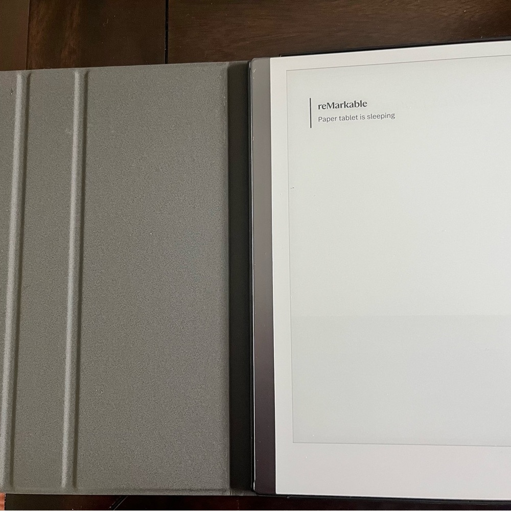 reMarkable2 Tablet w/Black Premium Leather Folio, Marker Plus & Green FolioCover